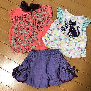 アナスイミニ(ANNA SUI mini)のアナスイ ANNASUI キッズ ベビー 子供服 80 Tシャツ パンツ 美品(Ｔシャツ)