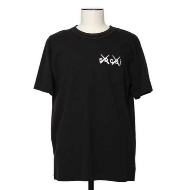 sacai KAWS Tシャツ 2 M Black 黒 刺繍 サカイ カウズ