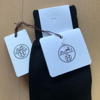 エルメス(Hermes)の【新品】Hermes エルメス　ソックス　靴下　メンズ　黒(ソックス)