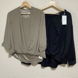 アズールバイマウジー(AZUL by moussy)の【新品未使用】シャツ ブラウス AZUL INGNI ブラック カーキ 2点(シャツ/ブラウス(長袖/七分))