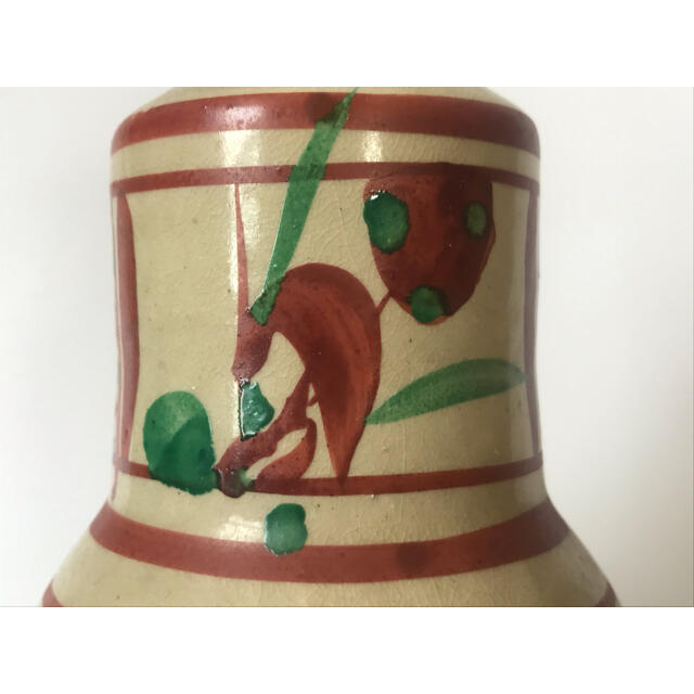 骨董 作家物 壺屋焼 陶芸家 小橋川仁王 赤絵 渡名喜瓶 やちむん 沖縄