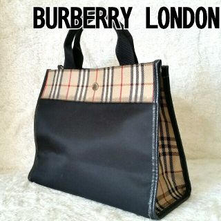 バーバリー(BURBERRY)の正規品　BURBERRY LONDON ハンドバッグ　ノバチェック×ブラック(ハンドバッグ)