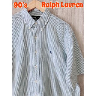 ラルフローレン(Ralph Lauren)の90's古着　ラルフローレン　半袖シャツ　シアサッカー　ストライプ(シャツ)