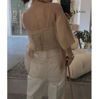 アメリヴィンテージ(Ameri VINTAGE)のAmeri /  MEDI BACK SHEER KNIT TOP(ニット/セーター)