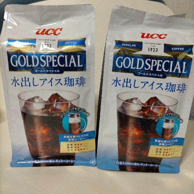 UCC(ユーシーシー)のucc GOLD SPECIAL水出しアイス珈琲4袋入2パック 食品/飲料/酒の飲料(コーヒー)の商品写真