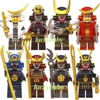 8体セット戦国武将LEGOレゴ互換ミニフィグブロック日本侍サムライ武士