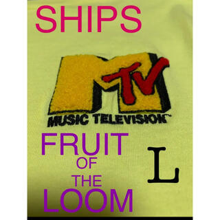シップス(SHIPS)のシップス　フルーツオブザルーム　MTV コラボTシャツ　黄色　L(Tシャツ/カットソー(半袖/袖なし))