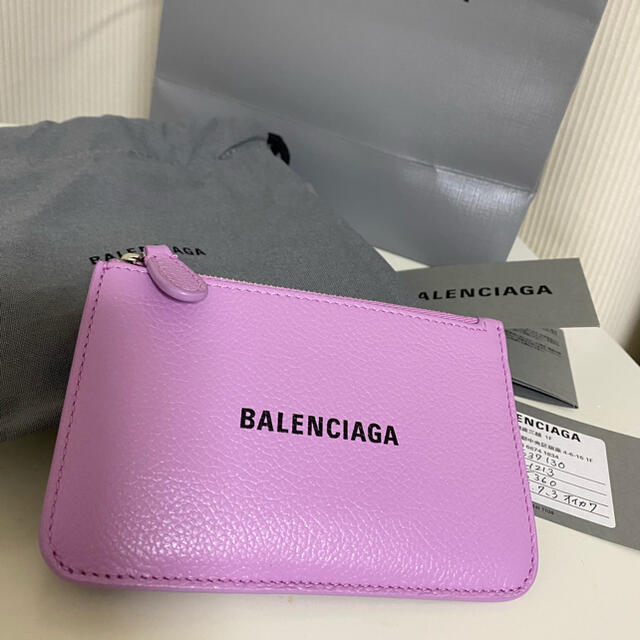 Balenciaga - 新作　バレンシアガ　カードケース　財布　パープル　1回使用