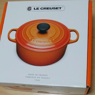 ルクルーゼ(LE CREUSET)のルクルーゼ　シグニチャー　ココットロンド　オレンジ　20cm(鍋/フライパン)