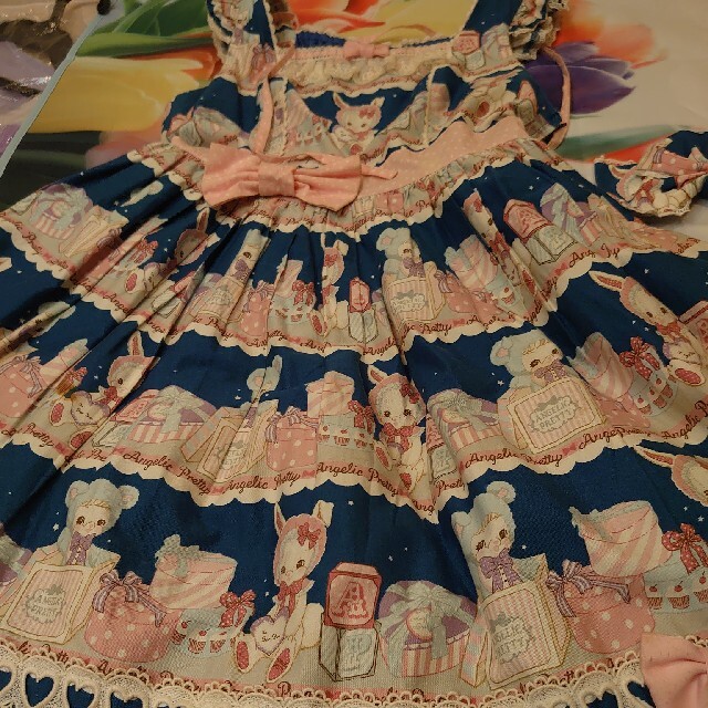 一番の贈り物 Angelic Pretty アオジャンパースカートとバレッタ 更に