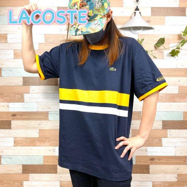 【着画】LACOSTE リブライン ビッグシルエットTシャツ XL No.S80