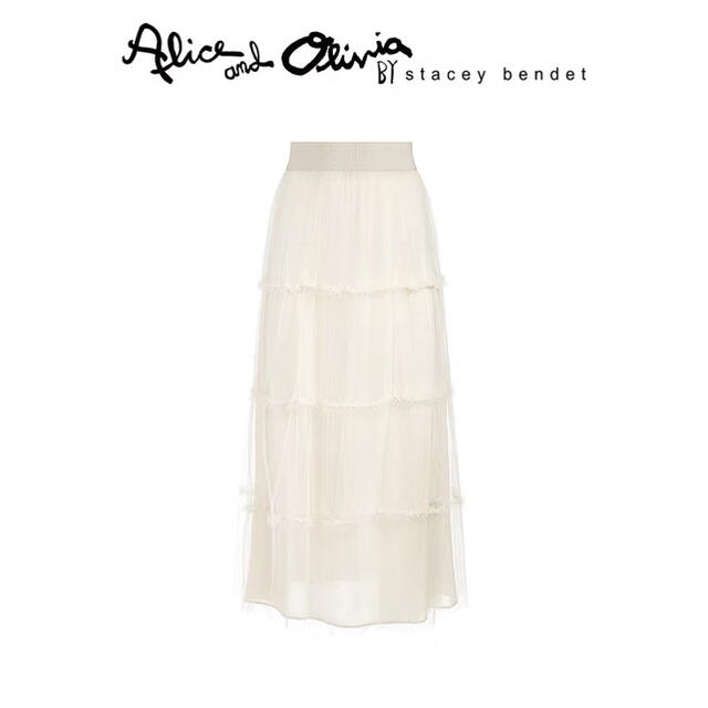 Alice+Olivia(アリスアンドオリビア)の ❤️ ★Alice olive2021新作新品　白ロングスカート綺麗オシャレ レディースのスカート(ロングスカート)の商品写真