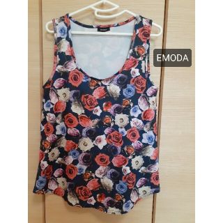 エモダ(EMODA)のEMODA エモダ 花柄 ノースリーブ Ｔシャツ チュニック タンクトップ(シャツ/ブラウス(半袖/袖なし))