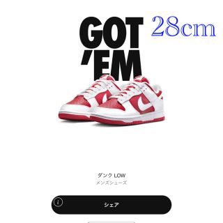 ナイキ(NIKE)の28.0cm nike dunk low championship red(スニーカー)