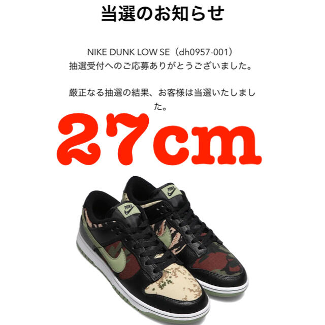 NIKE DUNK LOW SE（dh0957-001）