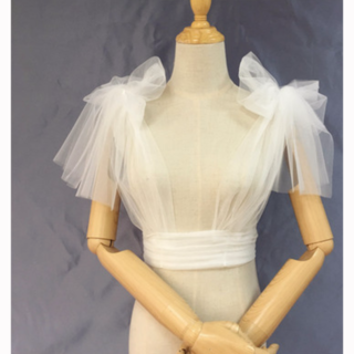 ウェディングドレス/ イブニングドレス 専用 ボレロ 着用方法多数 調整可能(ウェディングドレス)