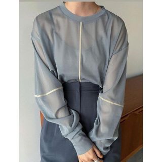 ステュディオス(STUDIOUS)のCLANE クラネ　SHEER SOLID L/S TOPS(カットソー(長袖/七分))