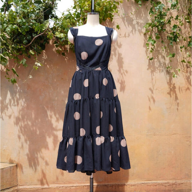 Polka Dots Open Back Dress herlipto