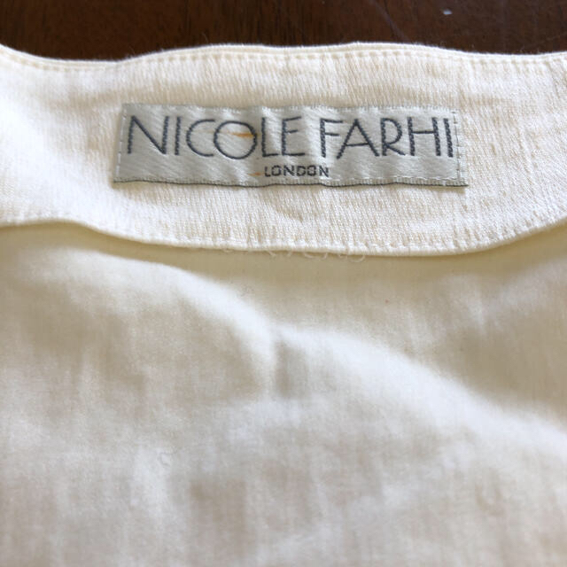 Nicole Farhi(ニコルファーリ)の白ストレッチワンピース レディースのワンピース(ひざ丈ワンピース)の商品写真