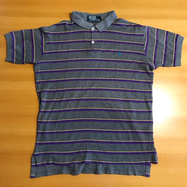 POLO RALPH LAUREN(ポロラルフローレン)のPolo Ralph Lauren 半袖ポロシャツ ボーダー グレー パープル メンズのトップス(ポロシャツ)の商品写真