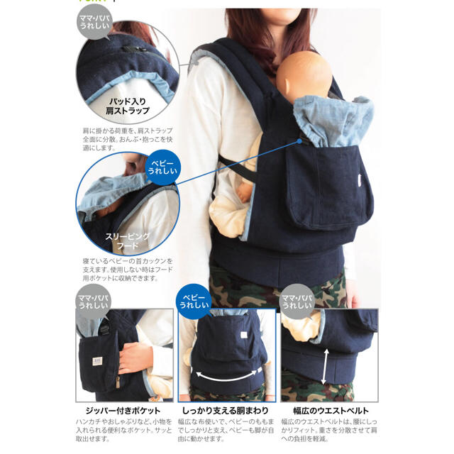 Ergobaby(エルゴベビー)のエルゴ抱っこ紐☆デニム×LEE美品 キッズ/ベビー/マタニティのキッズ/ベビー/マタニティ その他(その他)の商品写真