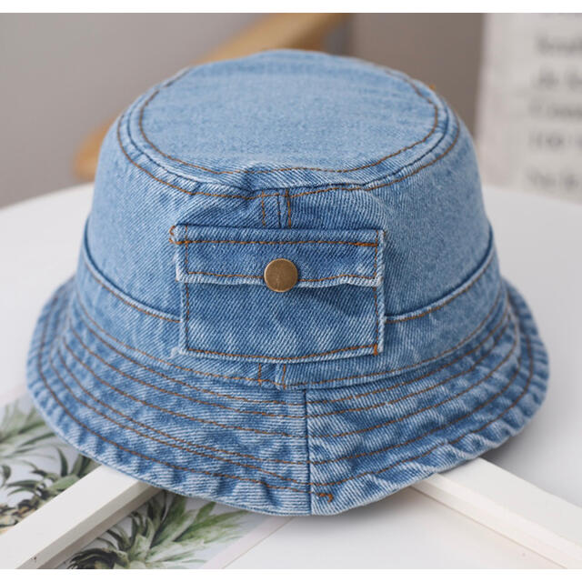 denim bucket hat キッズ/ベビー/マタニティのこども用ファッション小物(帽子)の商品写真