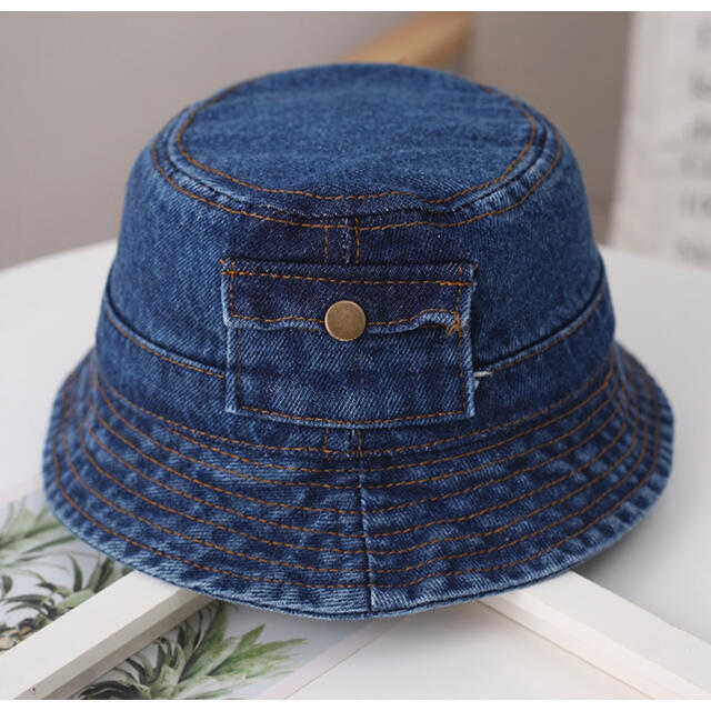 denim bucket hat キッズ/ベビー/マタニティのこども用ファッション小物(帽子)の商品写真