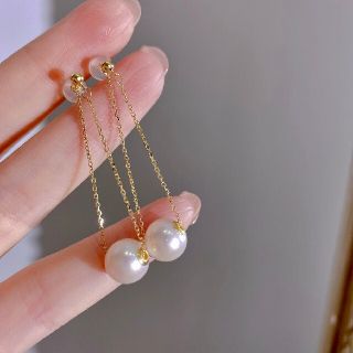 セール! 【高級】天然淡水真珠 2wayピアスk18 - 通販