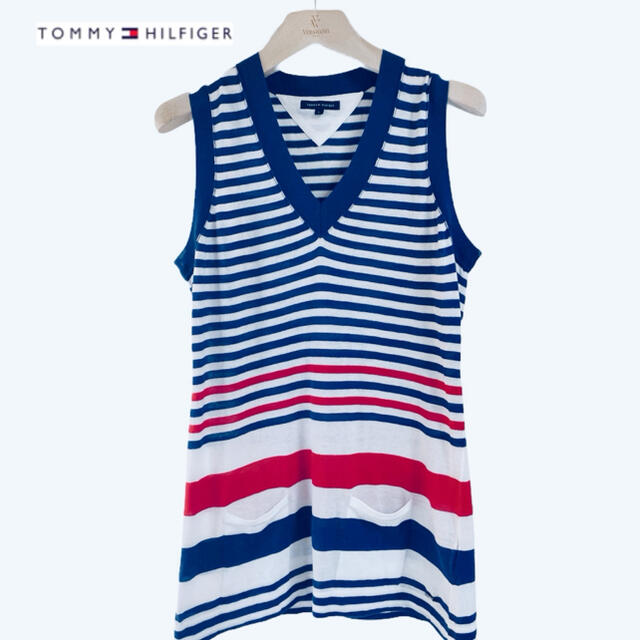 TOMMY HILFIGER(トミーヒルフィガー)の【トミーヒルフィガー】 サマーニット　ロング　ノースリーブ　レディース レディースのトップス(カットソー(半袖/袖なし))の商品写真