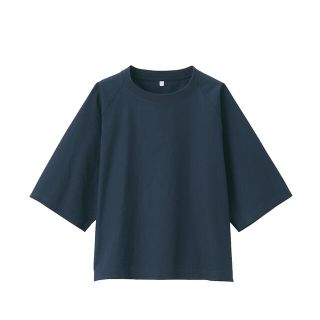 ムジルシリョウヒン(MUJI (無印良品))の無印良品⭐︎新品同様インド綿洗いざらし五分袖布帛Ｔシャツ(シャツ/ブラウス(半袖/袖なし))