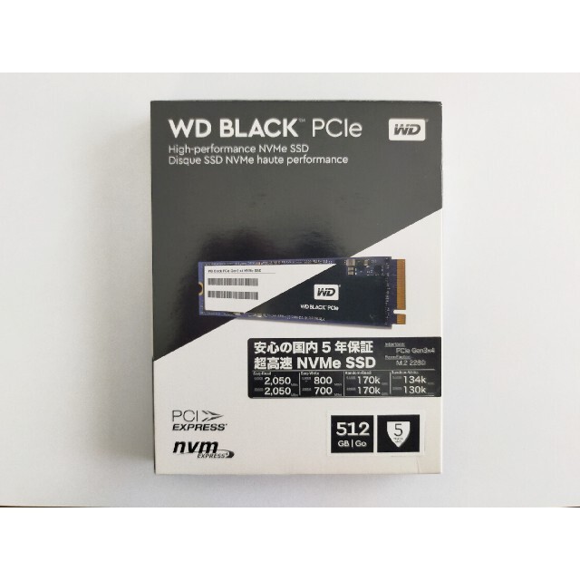 ☆良品☆M.2 SSD 512GB Western Digital スマホ/家電/カメラのPC/タブレット(PCパーツ)の商品写真