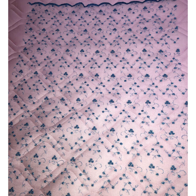 小花チュールレース　ブルー ハンドメイドの素材/材料(その他)の商品写真