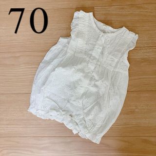 【未使用】レース　ロンパース　70サイズ(ロンパース)