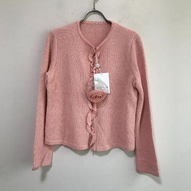 ROCHAS - 6278コ ROCHAS (ロシャス) コサージュ付きニットカーディガン