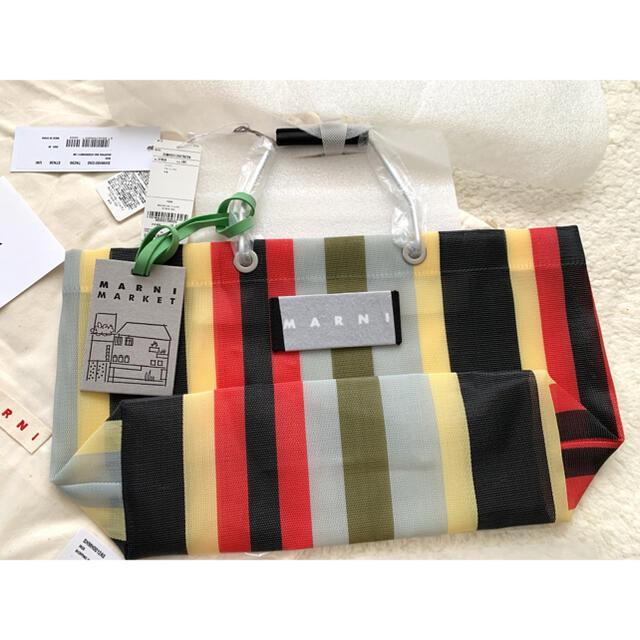 マルニ フラワーカフェ ストライプバックミニ イノックスグレー