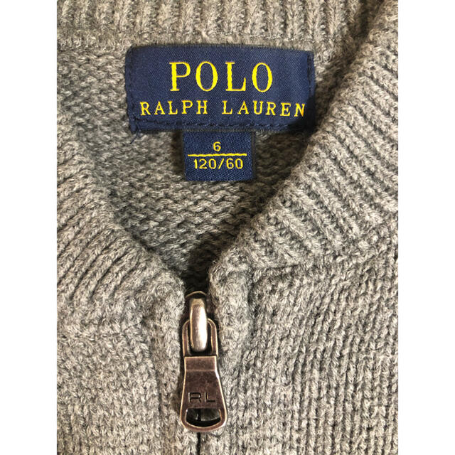 POLO RALPH LAUREN(ポロラルフローレン)のポロラルフローレン☆120☆長袖セーター☆男の子☆ジップアップ☆チャック☆前開き キッズ/ベビー/マタニティのキッズ服男の子用(90cm~)(ニット)の商品写真