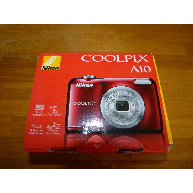 顔認識シャッタードライブ未使用品 NIKON COOLPIX A10 乾電池式 SDカード付