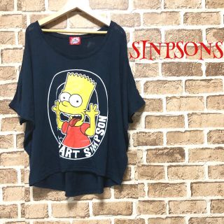 シンプソン(SIMPSON)の【美品】❤THE SINPSONS❤ Tシャツ ネイビー ポンチョ風 春 夏(Tシャツ(半袖/袖なし))