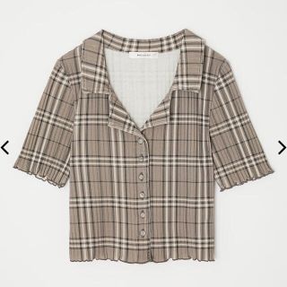 マウジー(moussy)のweb完売品★MOUSSY CROPPED S／S シャツ★チェック柄(シャツ/ブラウス(半袖/袖なし))