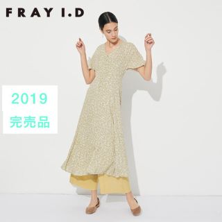 【完売品】FRAY ID フレアスリーブプリントワンピース 花柄 ミント