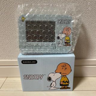 スヌーピー(SNOOPY)のスヌーピー  電波 目覚まし時計 ブルー(置時計)