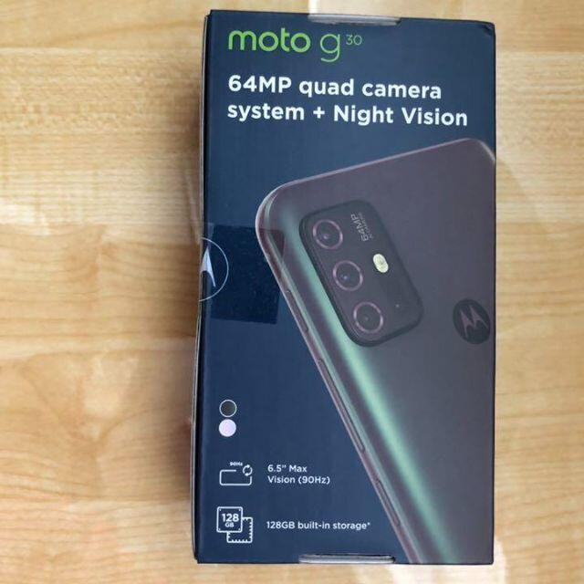 Motorola(モトローラ)の新品 モトローラ moto g30 ダーク・パール SIMフリー スマホ/家電/カメラのスマートフォン/携帯電話(スマートフォン本体)の商品写真