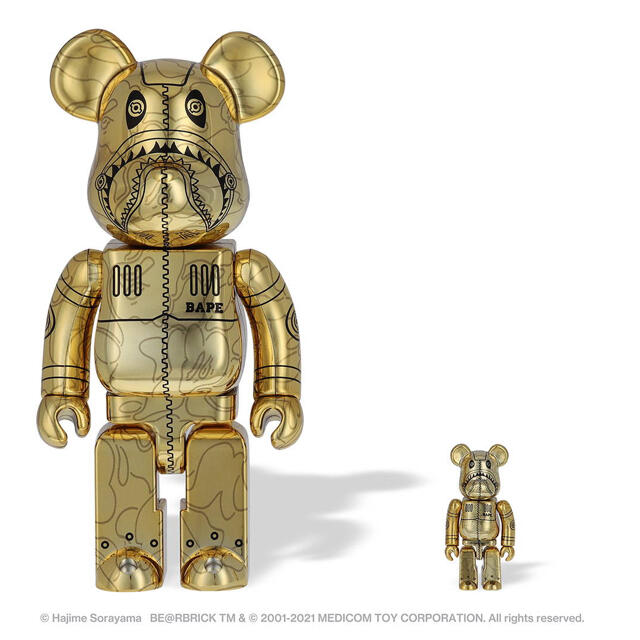 MEDICOM TOY(メディコムトイ)のBAPE®SHARK X HAJIME SORAYAMA X BE@RBRICK エンタメ/ホビーのフィギュア(その他)の商品写真