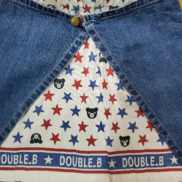 DOUBLE.B(ダブルビー)のダブルビー　ミキハウス　デニム　ジャンパースカート　100 キッズ/ベビー/マタニティのキッズ服女の子用(90cm~)(スカート)の商品写真