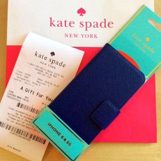 ケイトスペードニューヨーク(kate spade new york)のks♠︎新品 青 6/6s手帳型ケース(iPhoneケース)