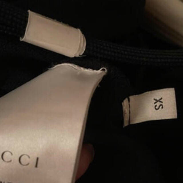 Gucci(グッチ)のグッチ パーカー ワンピース チュニック GUCCI ロゴ 黒 ジャージ レディースのワンピース(ミニワンピース)の商品写真