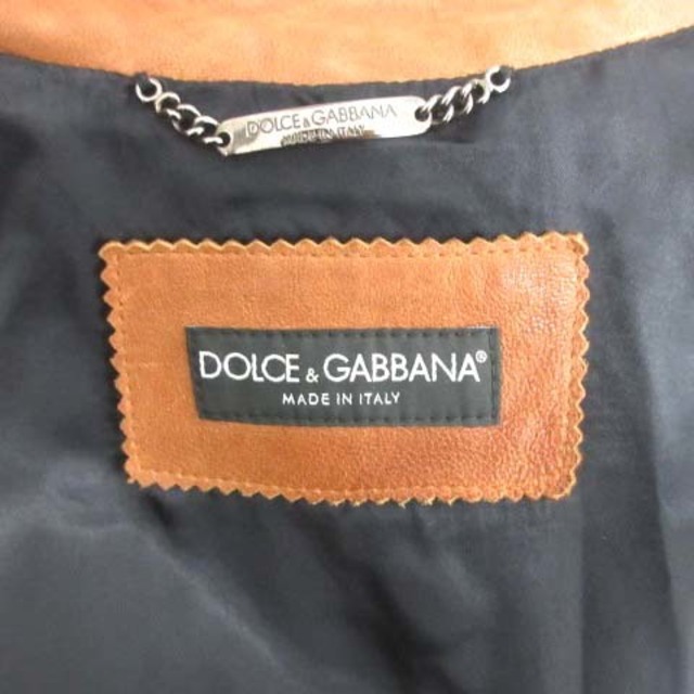 DOLCE&GABBANA(ドルチェアンドガッバーナ)のドルチェ&ガッバーナ ライダース ジャケット アウター シングル 48 M 茶 メンズのジャケット/アウター(ライダースジャケット)の商品写真