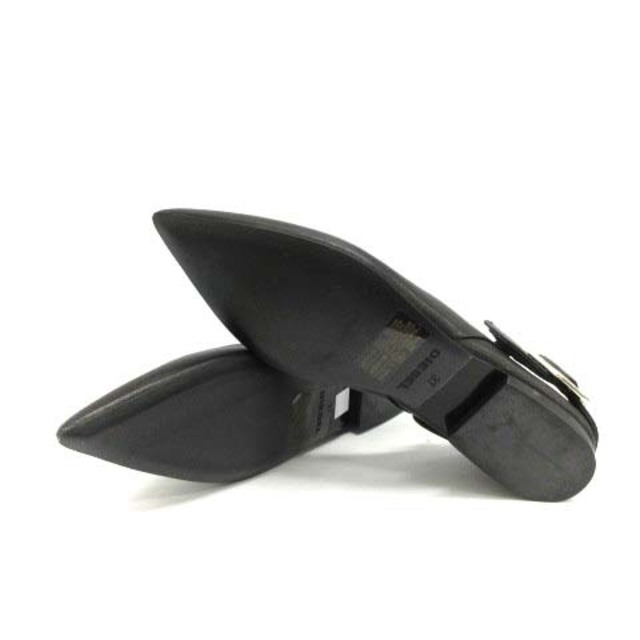 DIESEL(ディーゼル)のディーゼル パンプス ローヒール ポインテッドトゥ レザー 37 24cm 黒 レディースの靴/シューズ(ハイヒール/パンプス)の商品写真