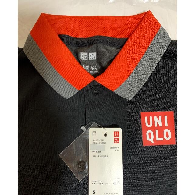 UNIQLO(ユニクロ)のユニクロ NK ドライ EX ポロシャツ ブラック Sサイズ 錦織圭 未使用品 スポーツ/アウトドアのテニス(ウェア)の商品写真