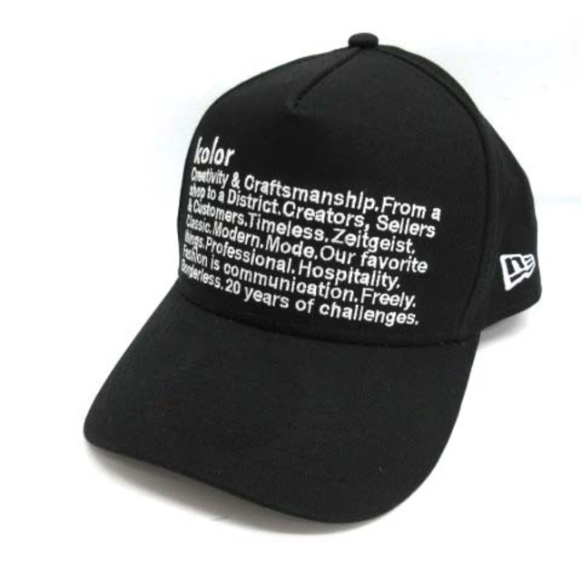 雑誌で紹介された 帽子 野球帽 キャップ 20SS NEWERA カラー - kolor ロゴ ブラック 黒 F キャップ